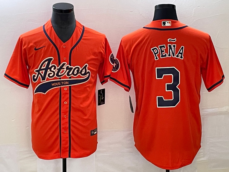 Men's Houston Astros Jeremy Pena #3 Orange Jersey Joint Edition